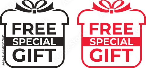 FREE Special Gift Vector Illustration Promotional Offer and Reward Design
