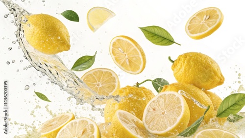 Lemons in Water Splash Comp...