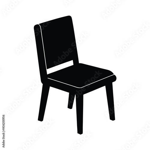 Chair Stencil Icon Vector Illustration