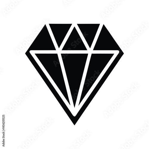 Diamond Stencil Icon Vector Illustration