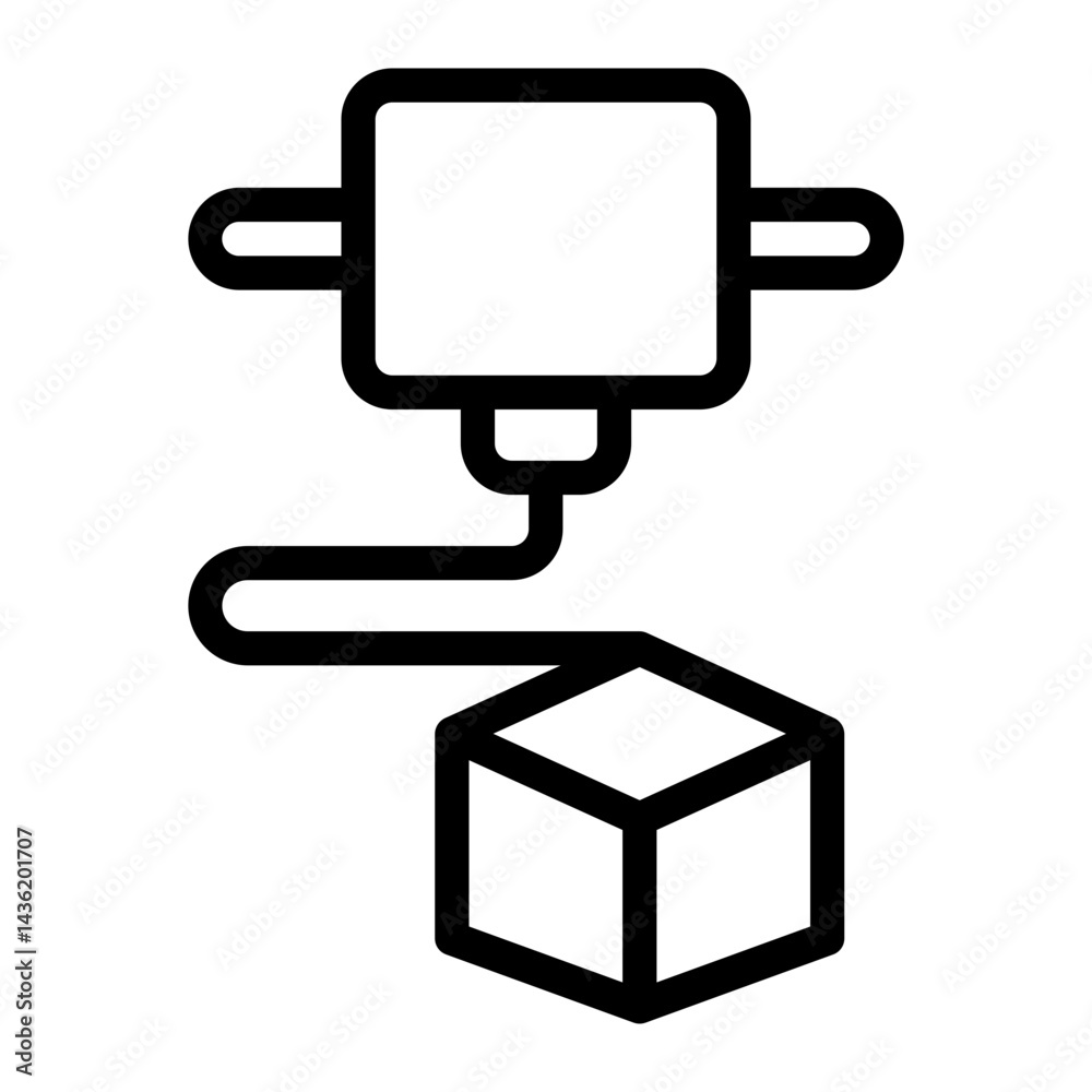 3d printer line icon 3d printer line icon