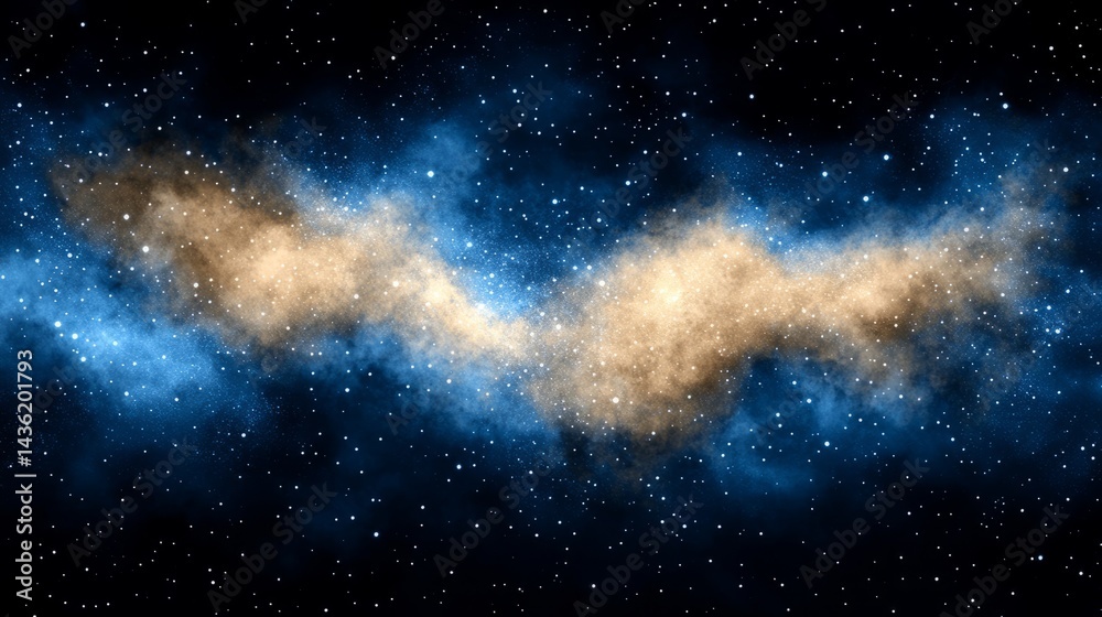 Obraz premium Cosmic Cloudscape: An immersive exploration of the cosmos, a breathtaking image reveals a luminous celestial cloud, wreathed by a sea of stars.