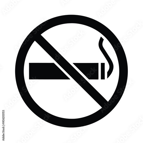No Smoking Icon Stencil Icon Vector Illustration