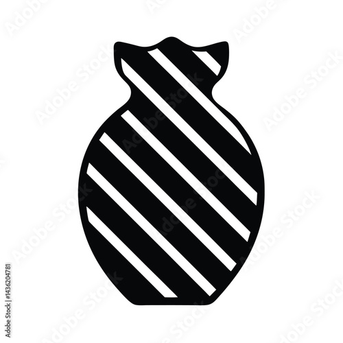 Striped Pack Toffee Stencil Icon Vector Illustration