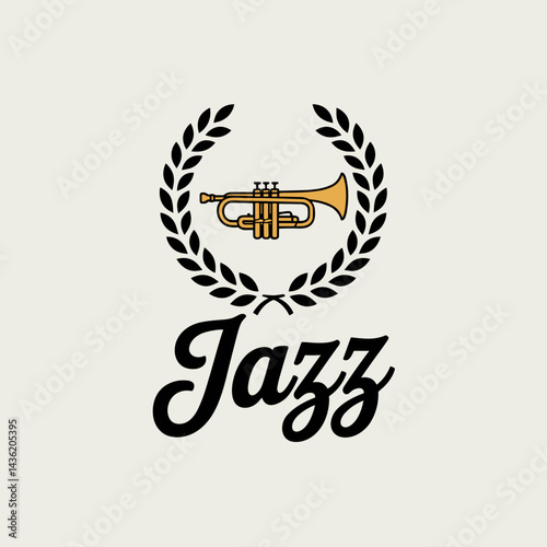 Elegant Jazz Trumpet Emblem