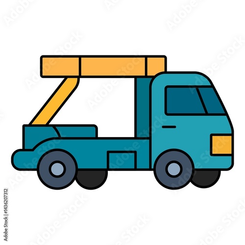 Illustration of a colorful bright truck on a white background