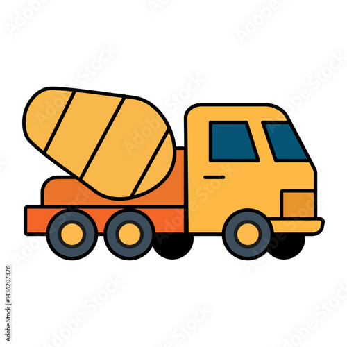 Illustration of a colorful bright truck on a white background