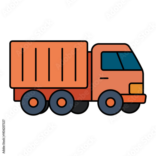 Illustration of a colorful bright truck on a white background