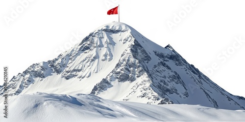 Red Flag on Snowy Mountain ...