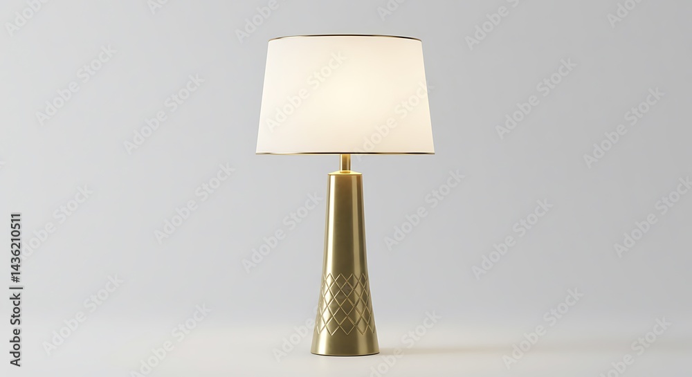 Elegant Gold Table Lamp with White Shade on Neutral Background Elegant Gold Table Lamp with White Shade on Neutral Background