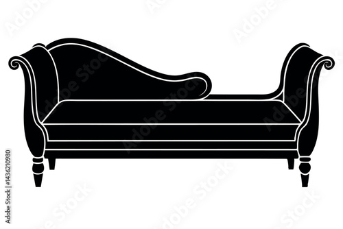 


     Daybed icon silhouette vector illustration.
