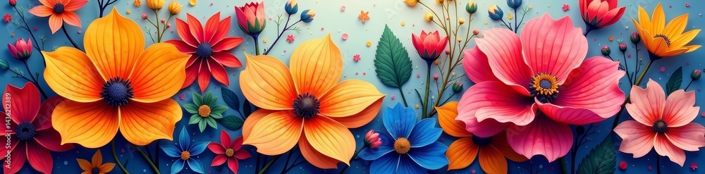 Bold and modern floral design in abstract paint style, artsy, foliage, creative Bold and modern floral design in abstract paint style, artsy, foliage, creative
