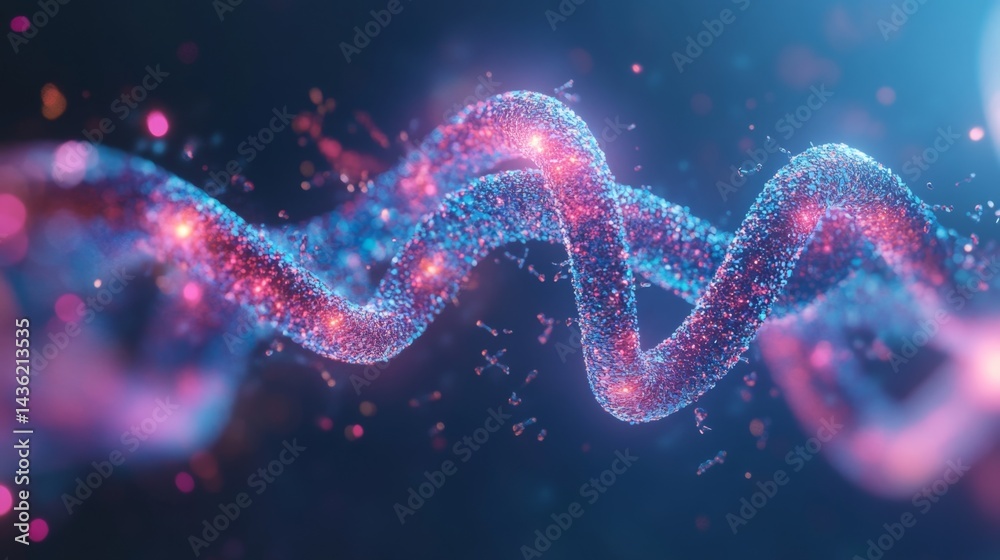 Dynamic Interplay of Abstract Protein Molecules in a Vibrant, Colorful Environment