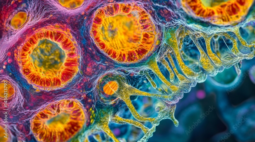Close View of Dynamic Cell Division During Telophase Highlighting Intricate Cellular Structures