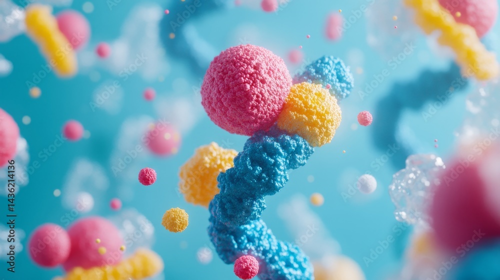 Exploring Vibrant CRISPR Technology in Gene Editing With Colorful Molecular Structures