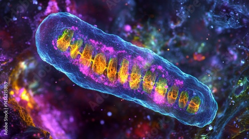 Obraz na płótnie Dynamic RNA Bubble Highlights Vibrant Molecular Activity in a Colorful Cell Landscape w salonie
