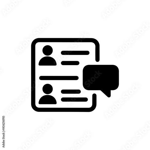 Contact List with Chat Bubble Icon