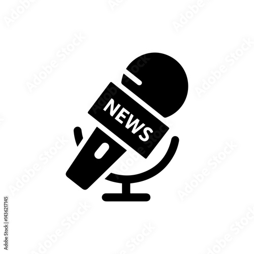News Microphone Icon with Antenna