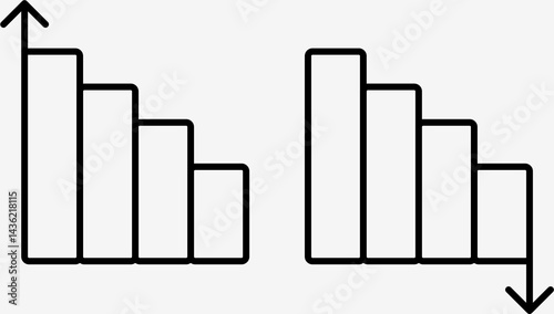 Sales vector going up/down icon.