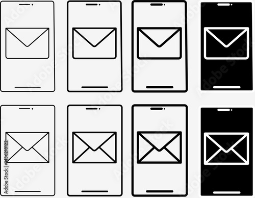 A mail symbol on a phone for business and etc.