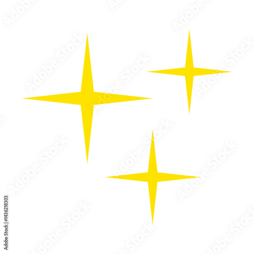 三連の輝きのベクターイラスト：ミニマルな光 - Triple Sparkle Vector Illustration: Minimal Light