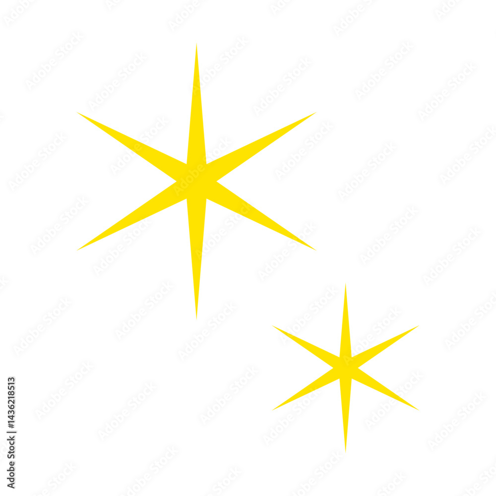 Obraz premium 連なる輝きのベクターイラスト：ミニマルな光 - Twin Sparkle Vector Illustration: Minimal Light