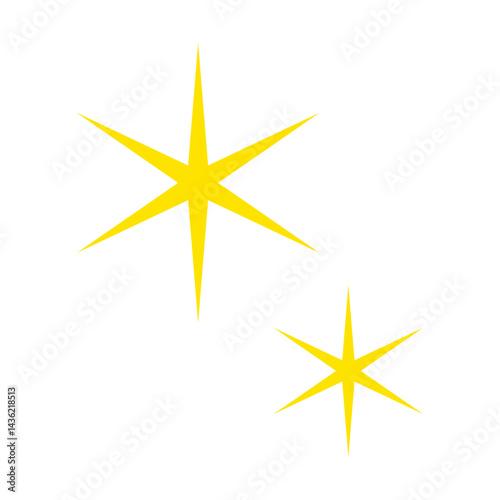 連なる輝きのベクターイラスト：ミニマルな光 - Twin Sparkle Vector Illustration: Minimal Light