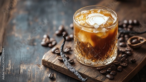 Gourmet Vanilla Latte Styled for Café Menu Design