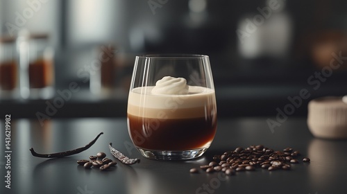 Creamy Iced Coffee Latte with Whipped Cream Swirl