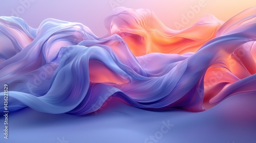 Wallpaper Mural Abstract fabric folds in pastel colors Torontodigital.ca