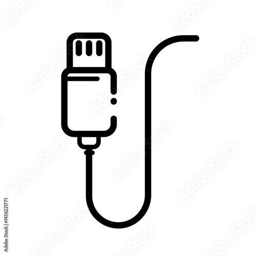 usb type c connector – vector icon