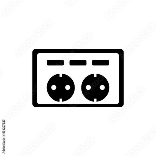 Electrical Socket with Multiple Ports Icon