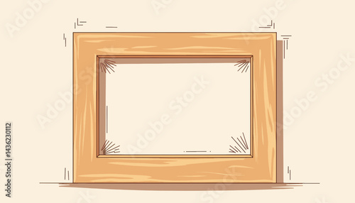 Custom wooden frame illustration, craftsmanship and creativity