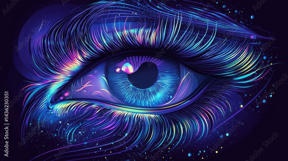 A Dark Background Serves as the Canvas for a Fiery Eye with Intricate Patterns and Bold Colors in this Vibrant Abstract Digital Art A Dark Background Serves as the Canvas for a Fiery Eye with Intricate Patterns and Bold Colors in this Vibrant Abstract Digital Art