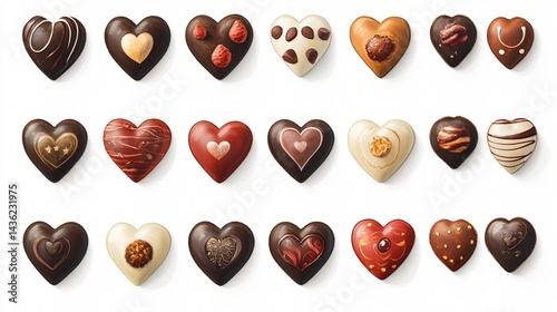 Delicious Heart-Shaped Chocolate Collection Assorted Treats