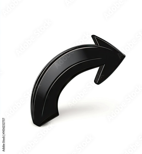Black curved right-pointing arrow