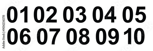 Number Bullet points, infographics markers. Bullet Points icon set. Simple numbers icon set of 1-10 numbers in black. Power point presentation marker. Vector illustration.