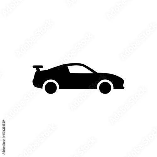 Sports Car Icon with Smooth Curves and Low Profile Design