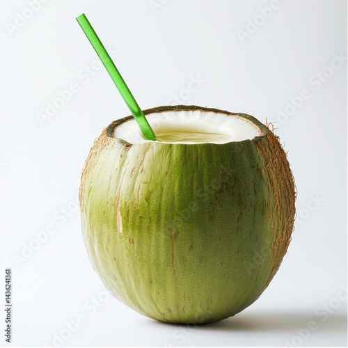 Fresh Coconut Water Drink Studio Shot photo