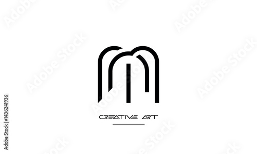 MN, NM, M, N abstract letters logo monogram