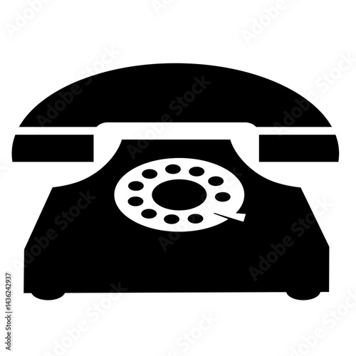 Black rotary phone