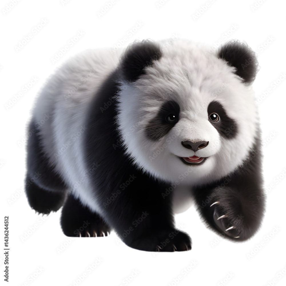 Fototapeta premium Cute Baby Panda bear isolated on transparent background