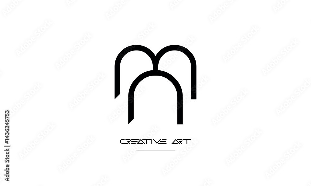 Obraz premium MN, NM, M, N abstract letters logo monogram