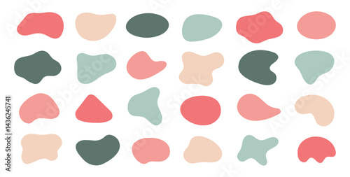 Organic amoeba blob shape abstract vector illustration. Set of irregular round blot form graphic element. 