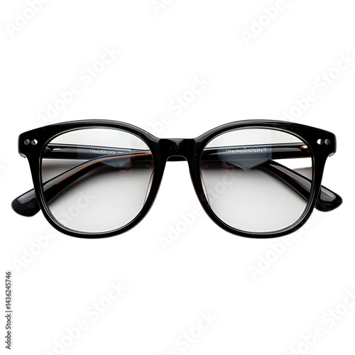 Black round eyeglasses on black background stylish eyewear fashion accessory photo