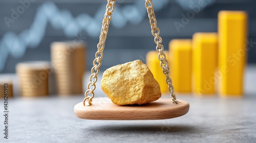 Obraz na płótnie The new all-time high in gold prices due to economic and trade concerns. Trade wars, tariffs, and international conflicts w salonie