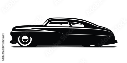 Vector layouts of hotrod. Retro car. Choptop lowrider