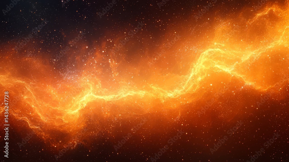 Dynamic cosmic energy: Vibrant orange and black nebula showcasing swirling plasma in the depths of space, perfect for sci-fi and technology themes. Dynamic cosmic energy: Vibrant orange and black nebula showcasing swirling plasma in the depths of space, perfect for sci-fi and technology themes.