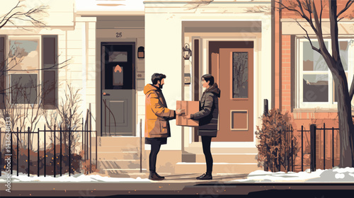 woman in front of the house