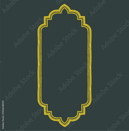 Eslimi Tazhib Iranian Art Design Text Box Floral Vector